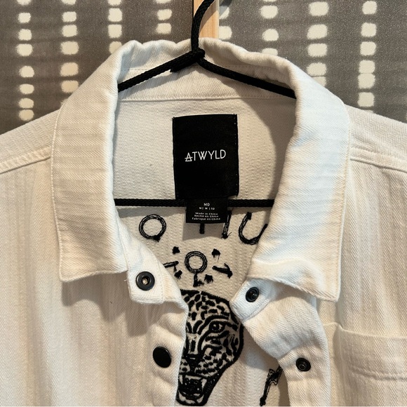 Atwyld White Denim Jacket Size Medium - Picture 5 of 10